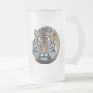Chope Givrée Beau Tigre du Bengale Visage de verre