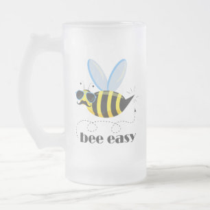 Chope Givrée Bee caractère avec mustache lunettes de soleil Bee