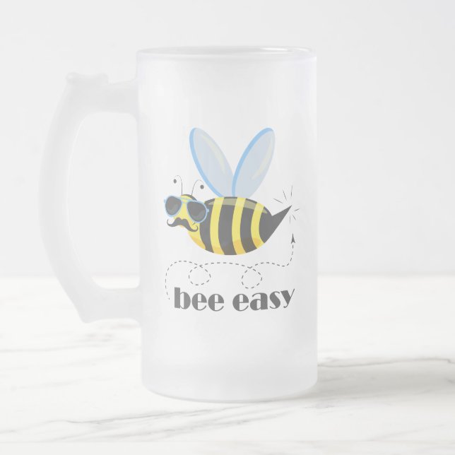Chope Givrée Bee caractère avec mustache lunettes de soleil Bee (Gauche)