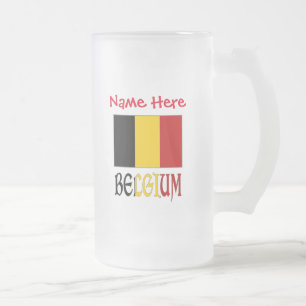 Chope Givrée Belgique Drapeau Belge Rouge Personnalisation