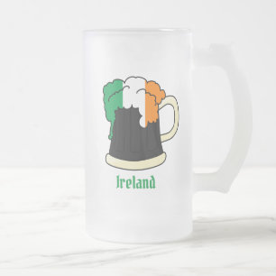 Chope Givrée Bière du drapeau irlandais d'Irlande