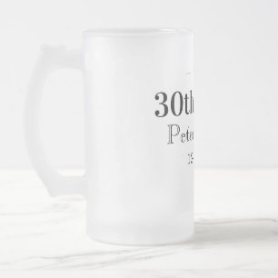Chope Givrée Bière pour 30e anniversaire nom date homme élégant