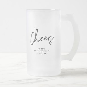 Chope Givrée Black Lettering Cheers Adulte Anniversaire Fête Fa