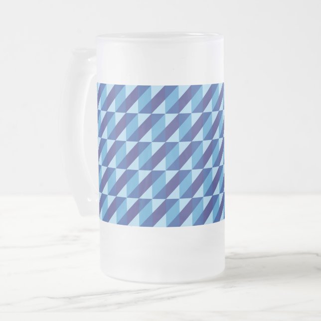 Chope Givrée Bleu Géométrique Triangle Abstrait Rétro Cool (Devant gauche)