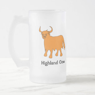 Chope Givrée Bouteille de verre dépoli de la vache écossaise