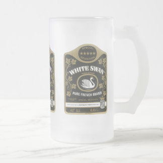 Chope Givrée Brandy de cygne blanc Vintage Liqueur Étiquette Mu