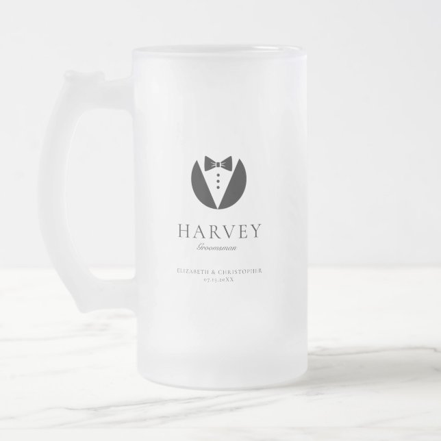 Chope Givrée Cadeau de garçon d'honneur Cravate simple minimale (Gauche)