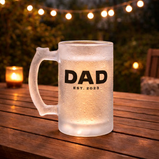 Chope Givrée Cadeau Papa Établi pour Papa Verre à Bière givré