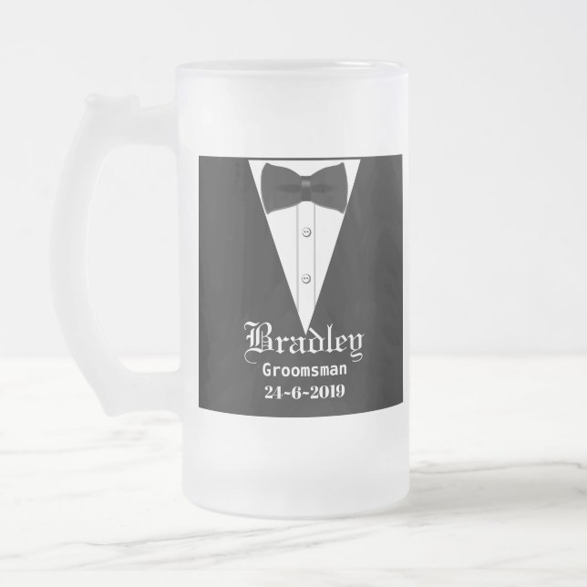 Chope Givrée Cadeau Personnalisé De Groomsmans Ou De Meilleur H (Gauche)