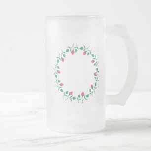 Chope Givrée Cadre rond fleuri avec fleurs roses