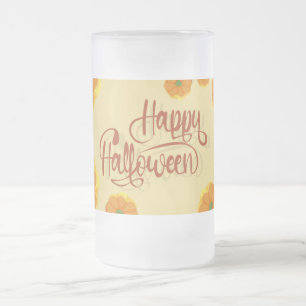 Chope Givrée Carte de voeux encadrée Happy Halloween typographi