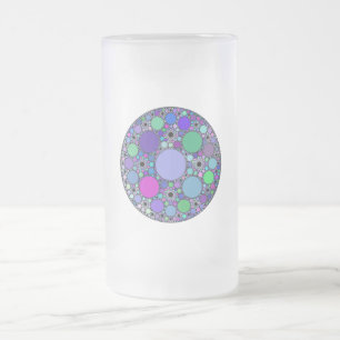 Chope Givrée Cercles fractaux en bleu rose violet vert