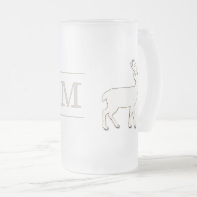 Chope Givrée Cerfs communs avec le verre Stein de monogramme (Devant droit)