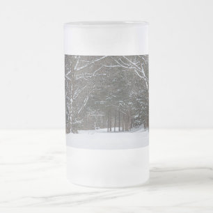 Chope Givrée Chemin couvert de neige Peinture de verre givré Be