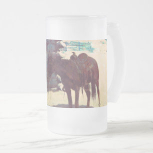 Chope Givrée Cheval et Cowboy neige hivernale