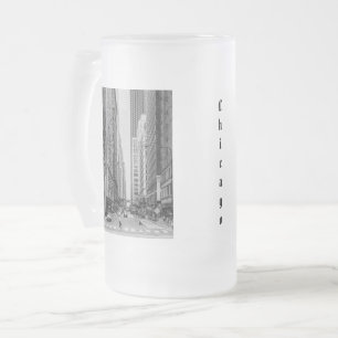 Chope Givrée Chicago Madison Street Grayscale Abeille en verre 