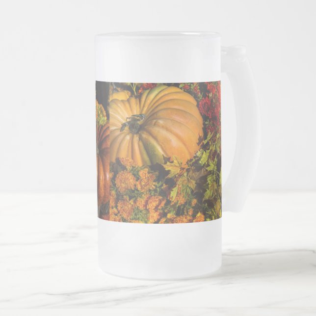 Chope Givrée Citrouille Et Mum Arrangement De Verre Froid Beer  (Devant droit)