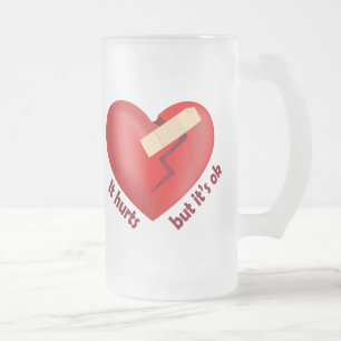 Chope Givrée Coeur brisé guéri avec patch et citation de vie