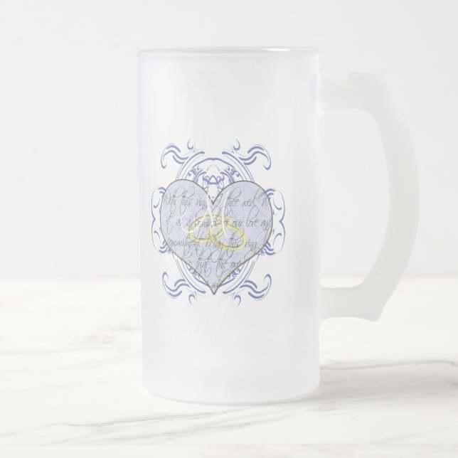 Chope Givrée Cœur de vœu de mariage monogramme (Droit)