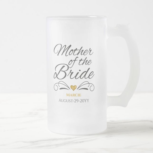 Chope Givrée Coeur personnalisé de l'or mère de l'épouse (Droit)