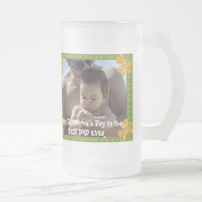Chope Givrée Cool Gold Shamrock irlandais Meilleur papa Jamais  (Droit)