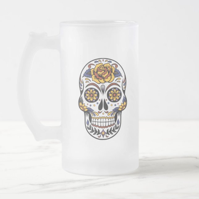 Chope Givrée Crâne à sucre rose jaune (Gauche)