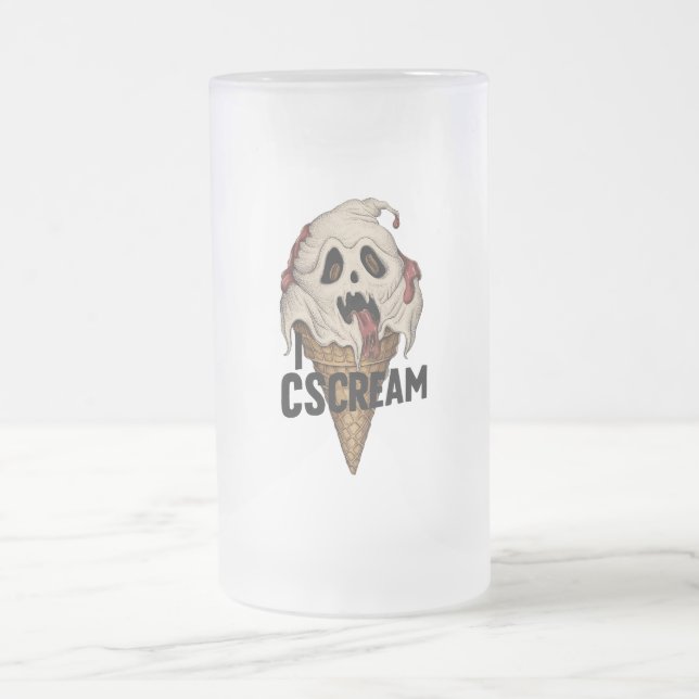 Chope Givrée Crème glacée fantôme éffrayante "I CSCREAM" (Centre)