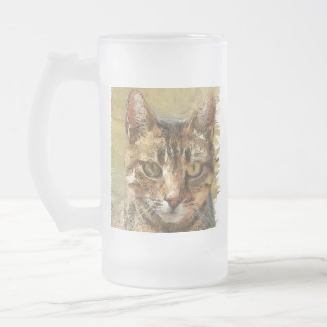 Chope Givrée Croquis au crayon Tabby Cat (Gauche)