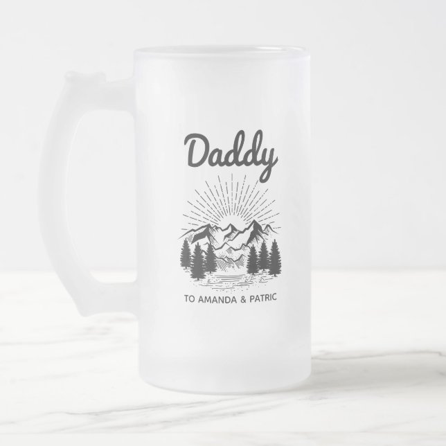 Chope Givrée Daddy Kids Noms Fête des pères moderne Script (Gauche)