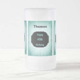 Chope Givrée Design élégant bleu et noir 40e anniversaire