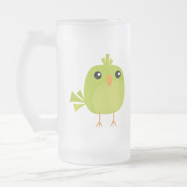 Chope Givrée Dessin animé d'oiseau vert   (Gauche)
