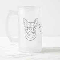 Dessin au trait de Bouledogue Français. Construit