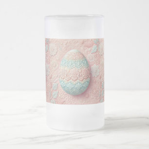 Chope Givrée Dessin de l'oeuf de Pâques floral pastel bleu rose