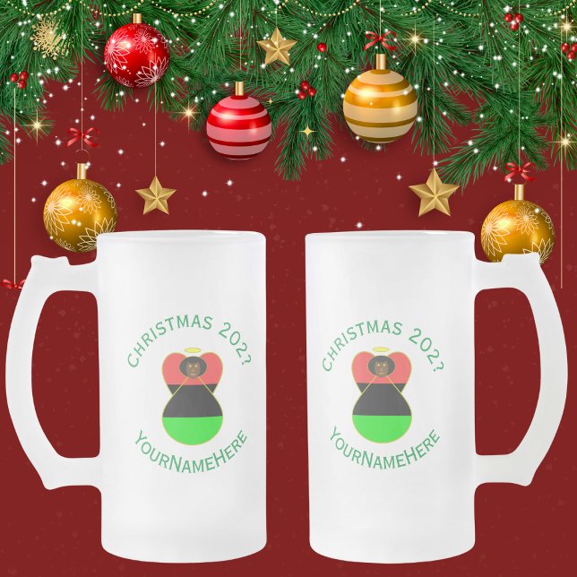 Chope Givrée Diaspora africaine Angel Noël Drapeau personnalisé (Créateur téléchargé)