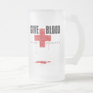 Chope Givrée Donnez du sang Jouer Hockey v2 Froid Verre Beer Mu