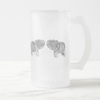Chope Givrée Double éléphant de Feng Shui - B&W
