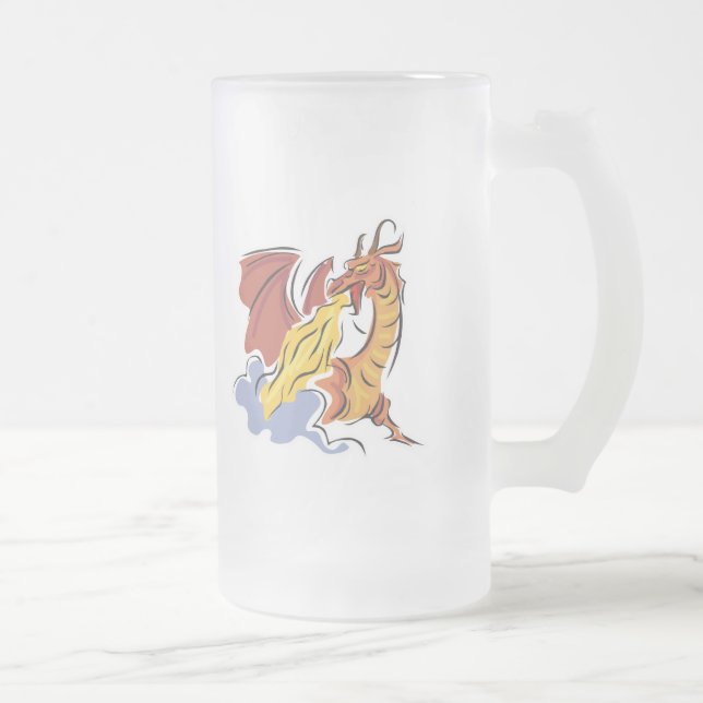 Chope Givrée dragon rouge cracheur de feu (Droit)