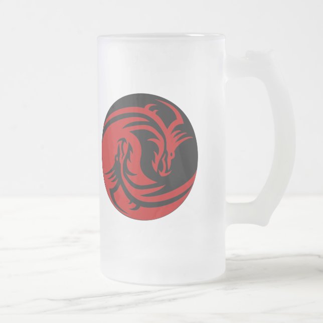 Chope Givrée Dragons tribaux Yin Yang (personnaliser il !) (Droit)