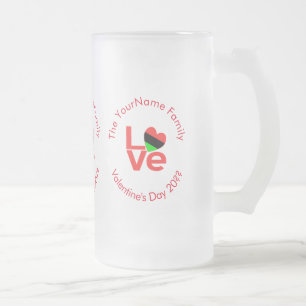 Chope Givrée Drapeau afro-américain Red Love Heart Personnalisé