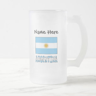 Chope Givrée Drapeau argentin Argentine Texte personnalisé 