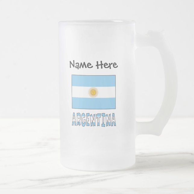 Chope Givrée Drapeau argentin Argentine Texte personnalisé  (Droit)