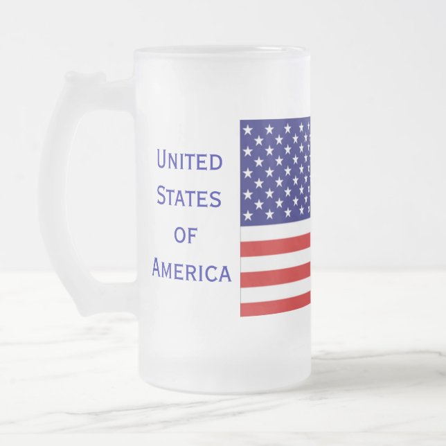 Chope Givrée Drapeau citoyen américain Frosted Beer Stein par J (Gauche)