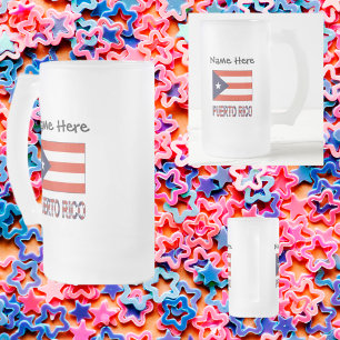 Chope Givrée Drapeau de Porto Rico et Porto Rico personnalisé