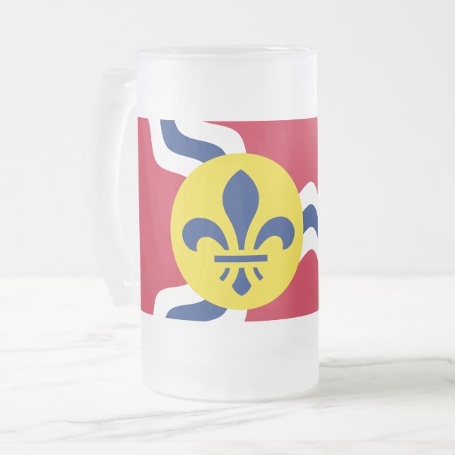 Chope Givrée Drapeau de Saint-Louis, Missouri Coussin rond (Devant gauche)