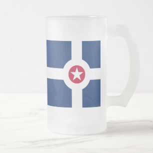 Chope Givrée Drapeau d'Indianapolis, Indiana Verre givré Bière