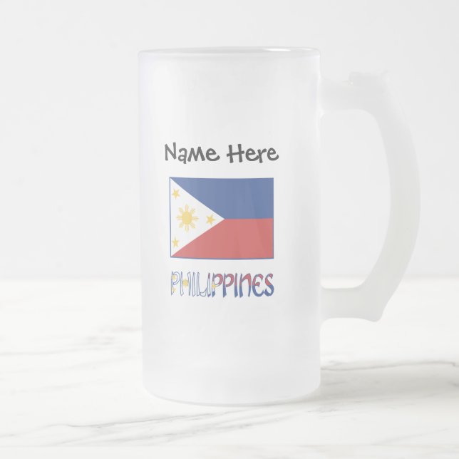 Chope Givrée Drapeau philippin et philippin personnalisé (Droit)
