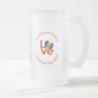 Chope Givrée Drapeau Rouge LOVE Barbadien Personnalisé