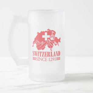 Chope Givrée Drapeau Suisse depuis 1291 Montagnes