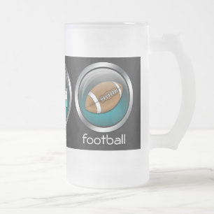 Chope Givrée Eat Sleep Football : Bleu : Stein de bière congelé