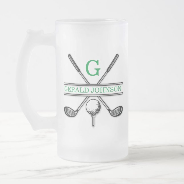 Chope Givrée Élégant minimaliste Golf personnalisé Monogramme g (Gauche)